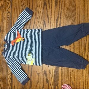 Little Me Baby Boy 12 Month Striped Dinosaur Set